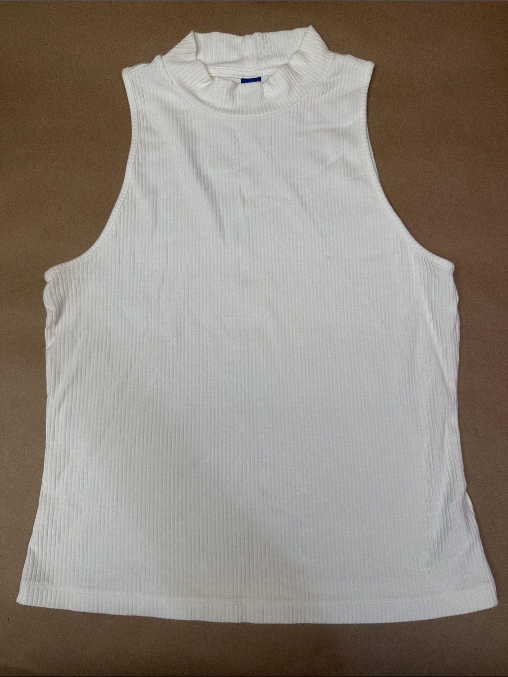 Old Navy White Ribbed Mock Neck Tank
